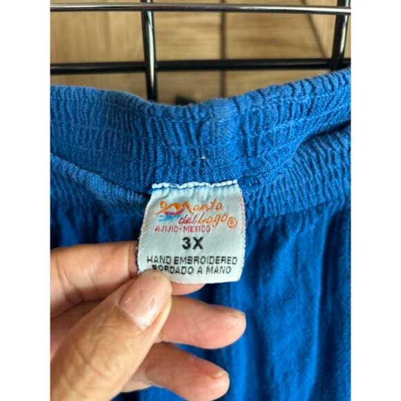 NWT - Manta Del Lago Womens Capri Sz 3X Blue Crochet Hem Casual - Picture 5 of 5